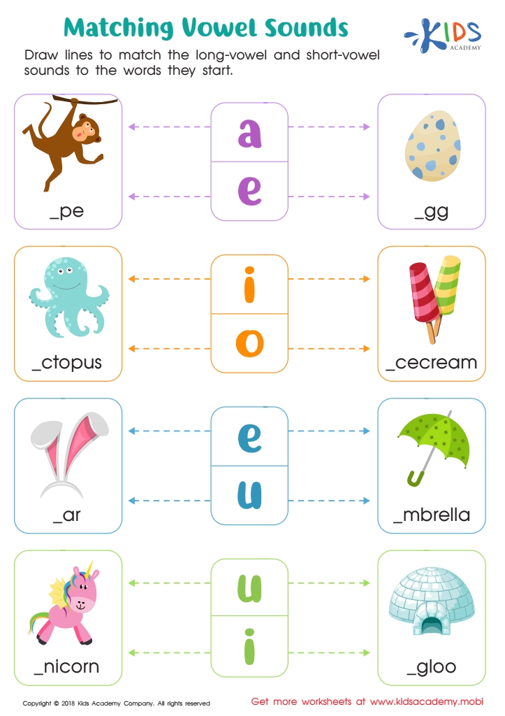 Long and Short Vowel Worksheets for Kids