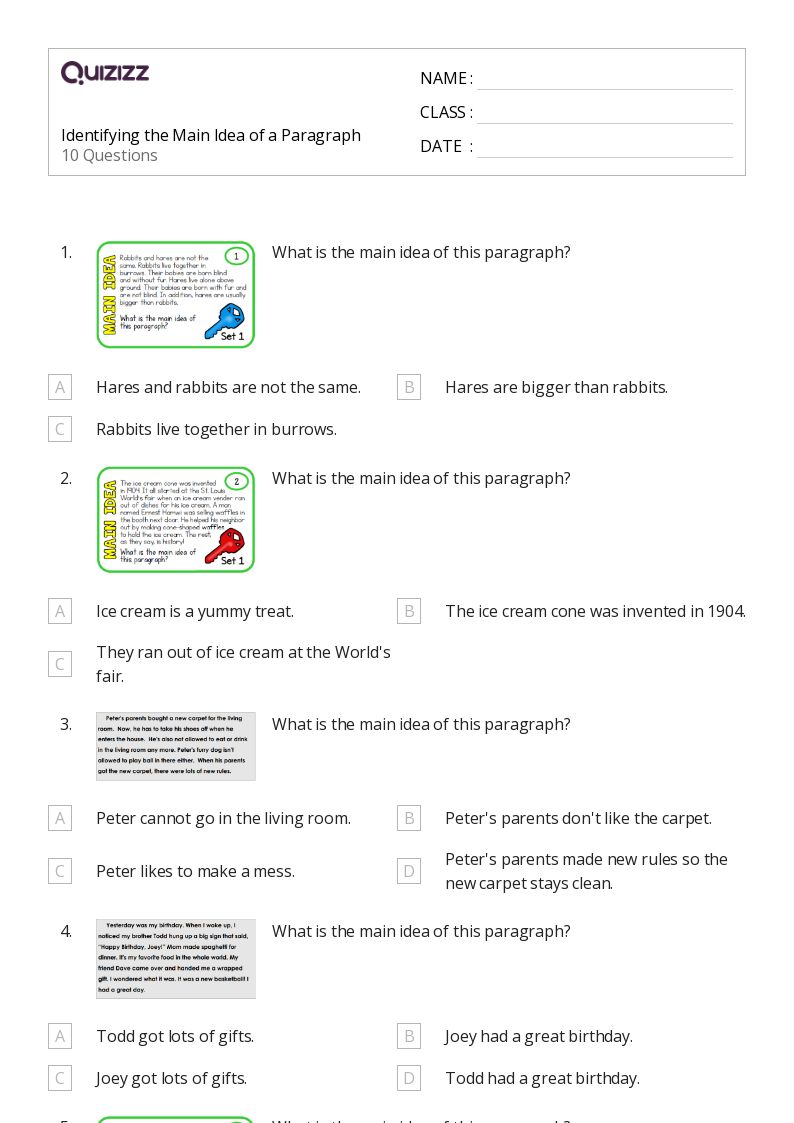 6 Ways to Identify Main Ideas in 1st Grade