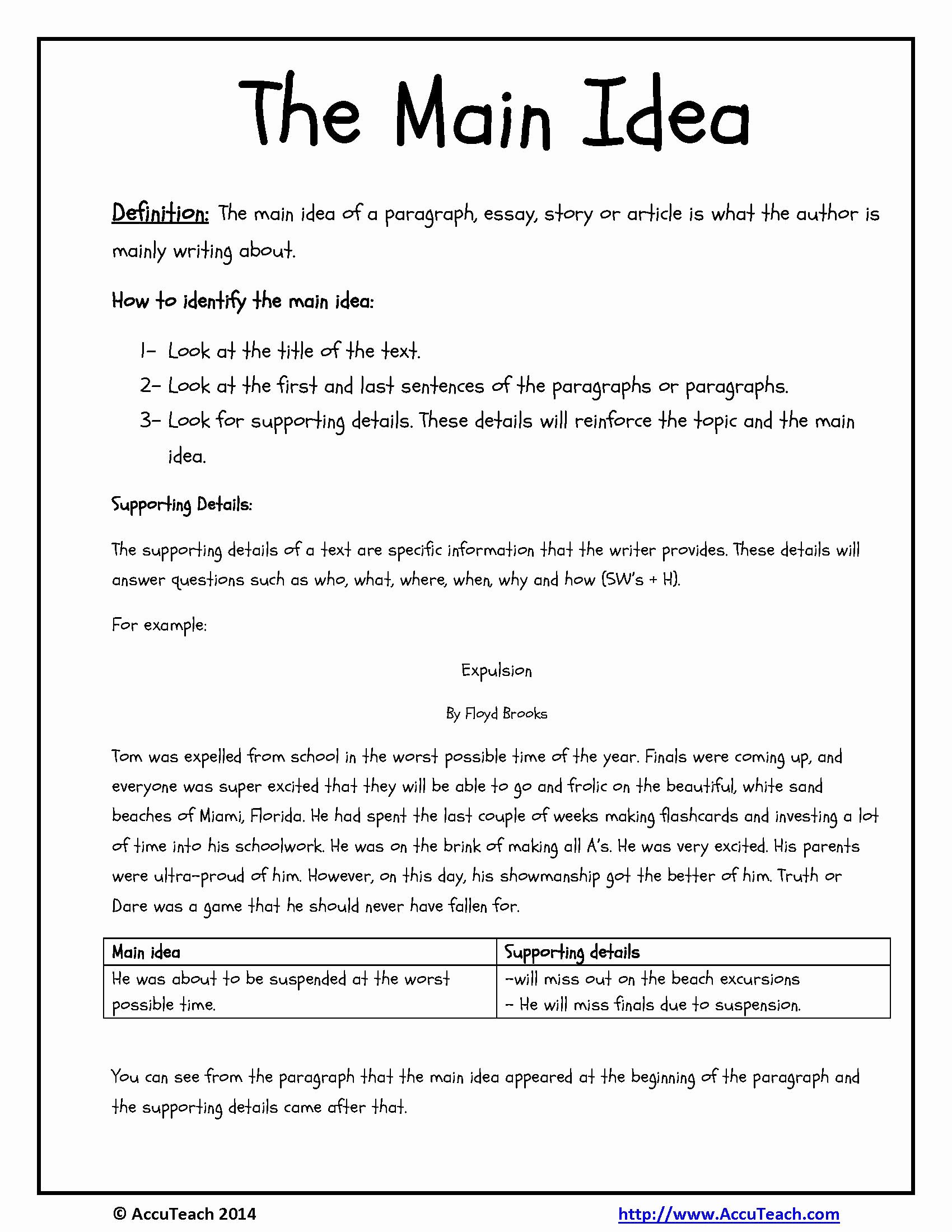 5 Ways to Master Main Idea Worksheets for 4th Grade