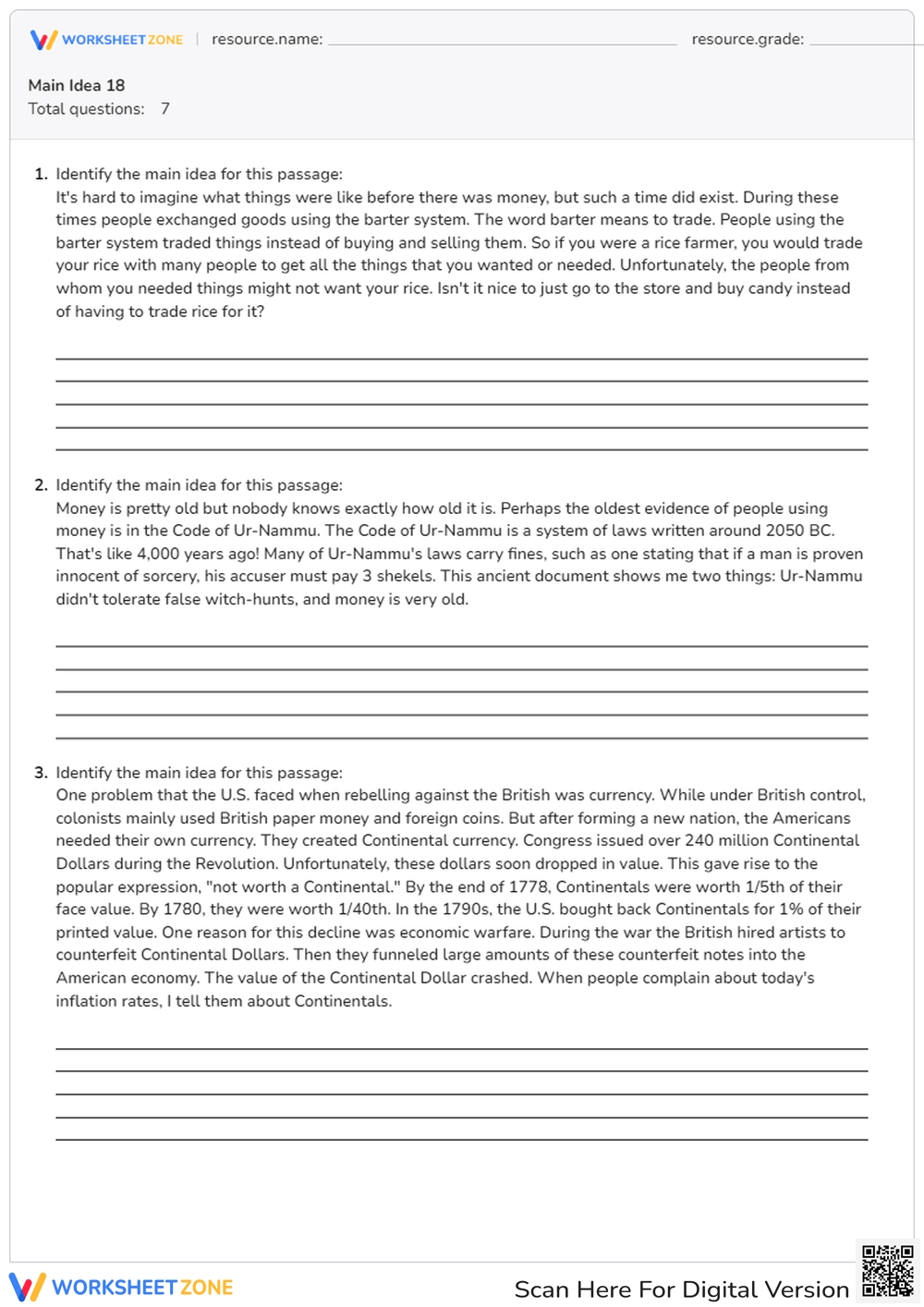 7 Ways to Master Main Idea Worksheets