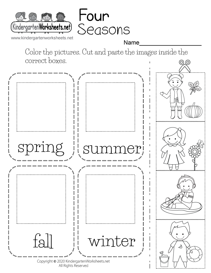 Seasonal Fun: Matching Seasons Worksheets for Kindergarten