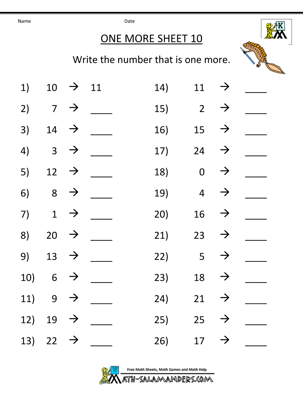 Math Problems for Kindergarten Fun Learning Worksheets