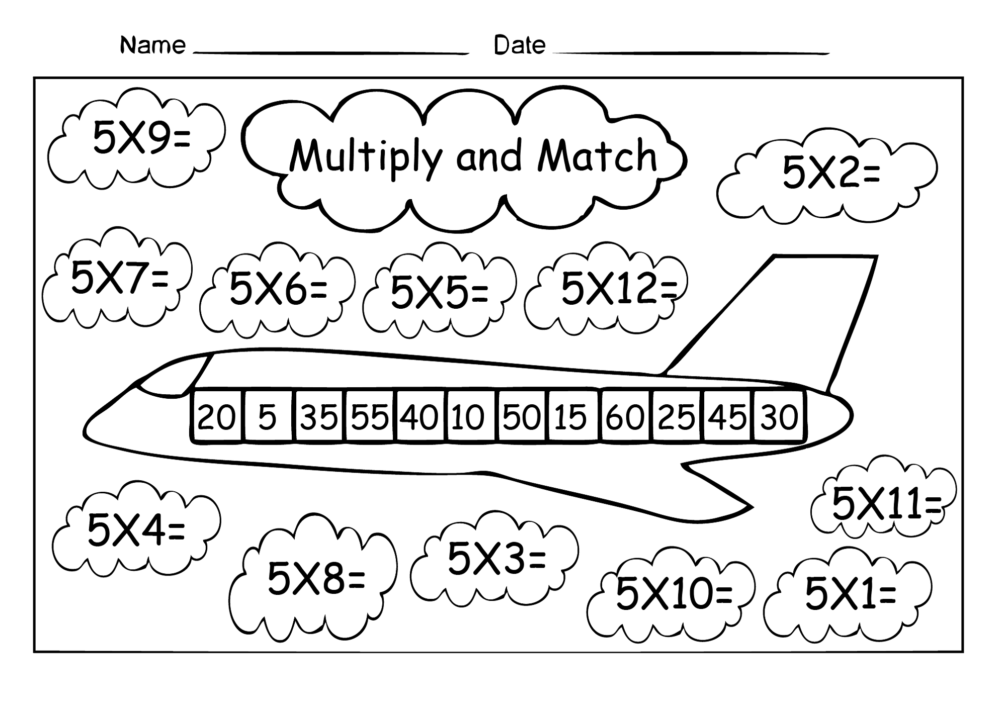 Math Time Tables Worksheets Activity Shelter