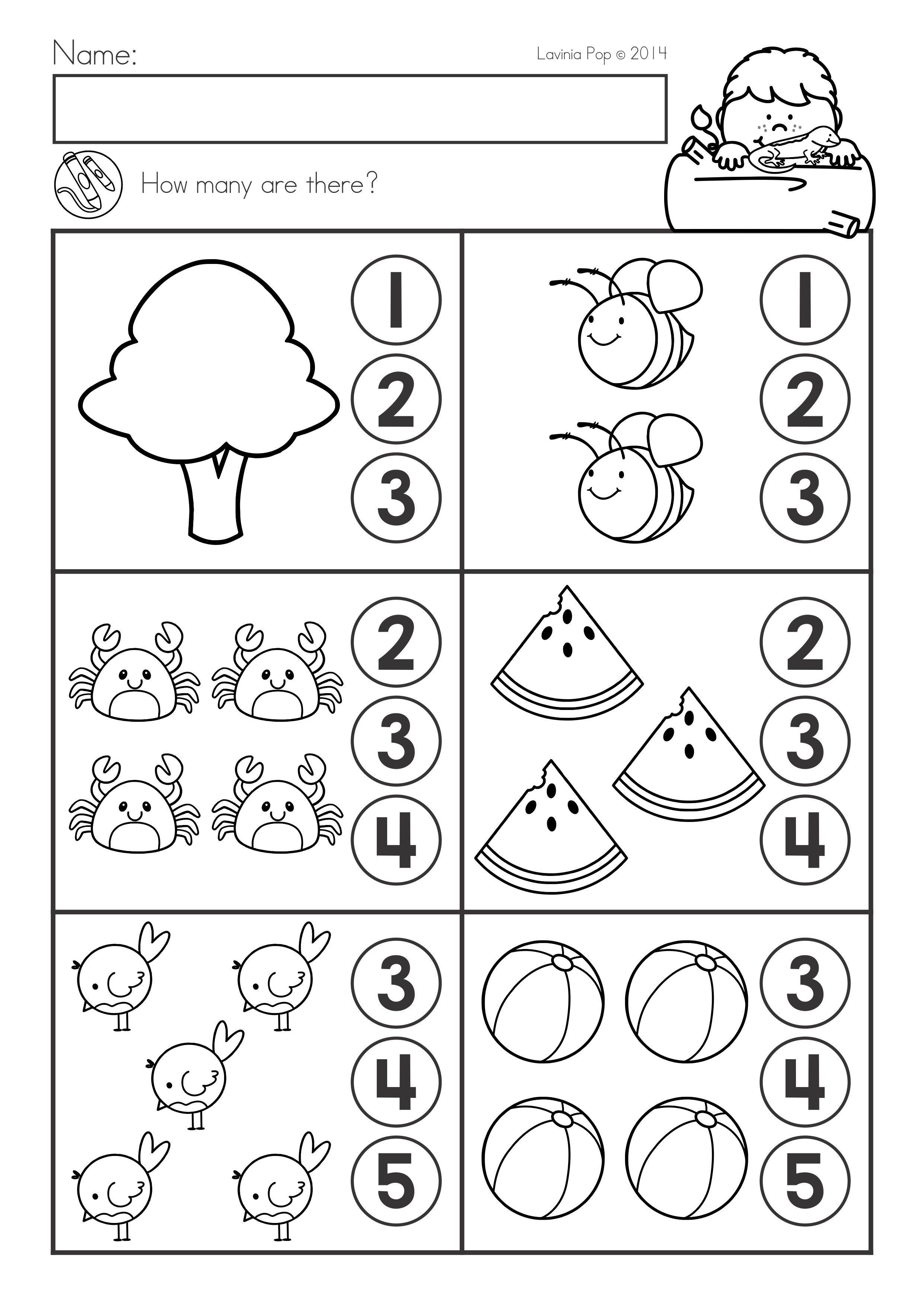 5 Fun Math Worksheets for Kindergarten