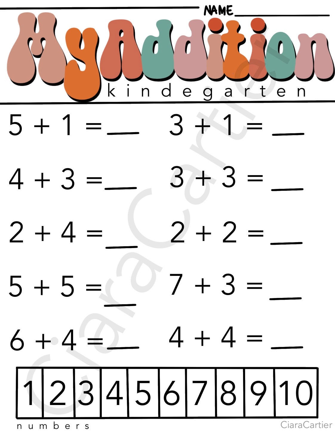 Math Worksheets For Kindergarten Addition Ideas 2022