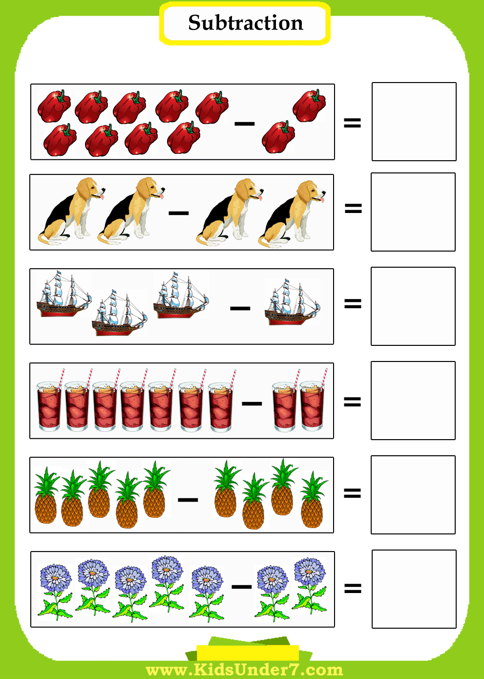 Kindergarten Subtraction Worksheets Made Fun and Easy