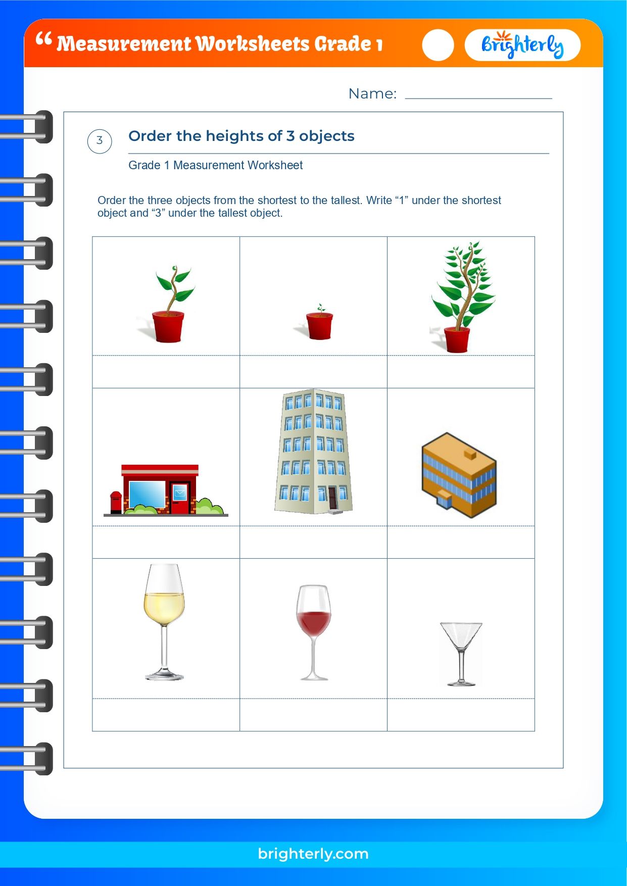 5 Fun Measurement Worksheets for Grade 1