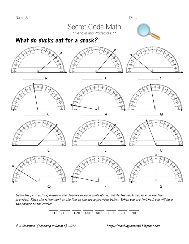 Measuring Angles Worksheet Answer Key Solutions