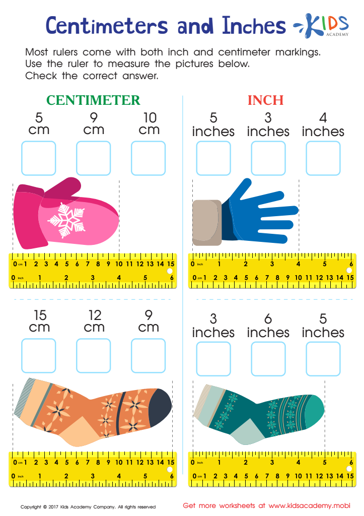 Measuring Centimeters Worksheet Pdf