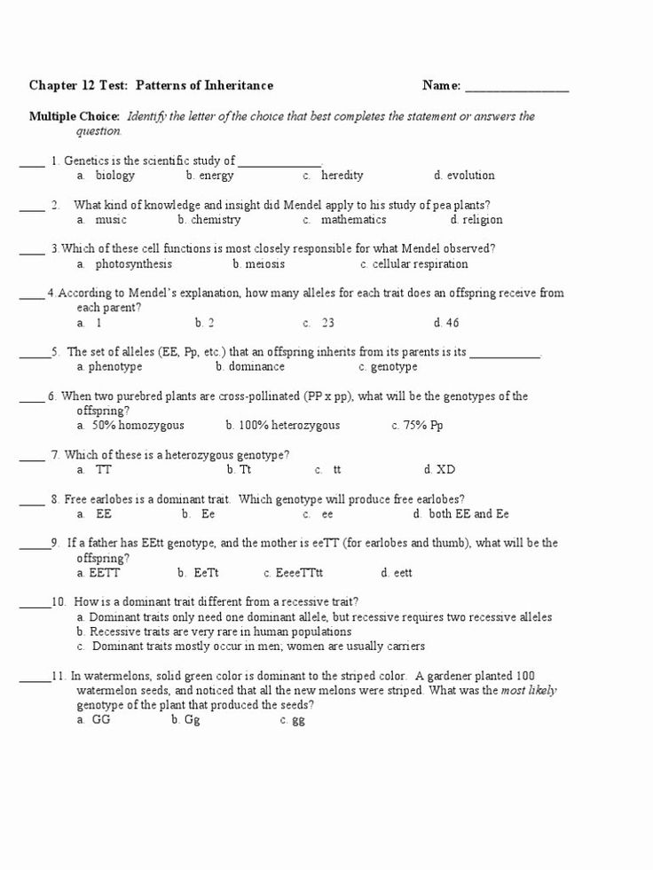 Mendelian Genetics Worksheet By C Kohn Answer Key Tutore Org Master