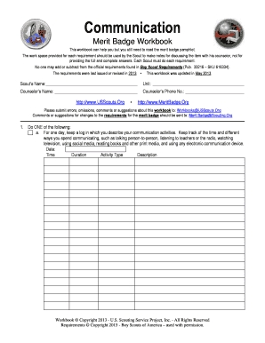 5 Easy Merit Badge Worksheets