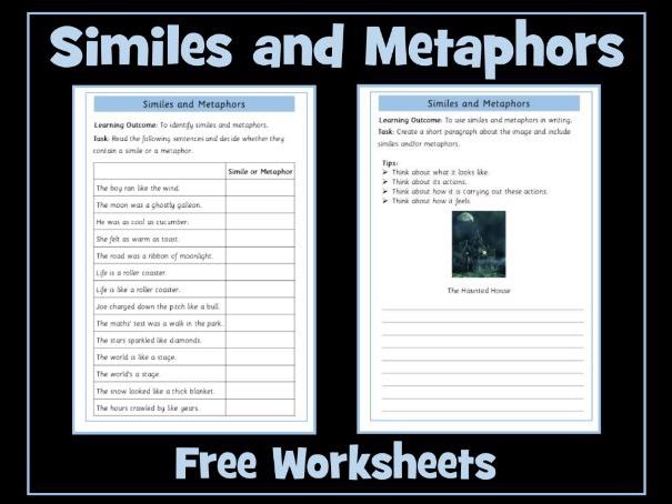 Metaphor And Simile Worksheet