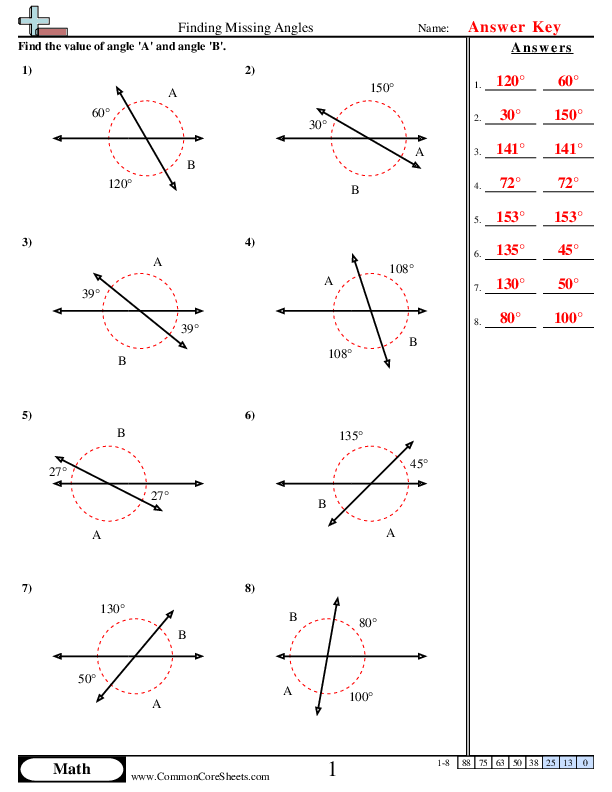 Missing Angles Worksheet Pdf