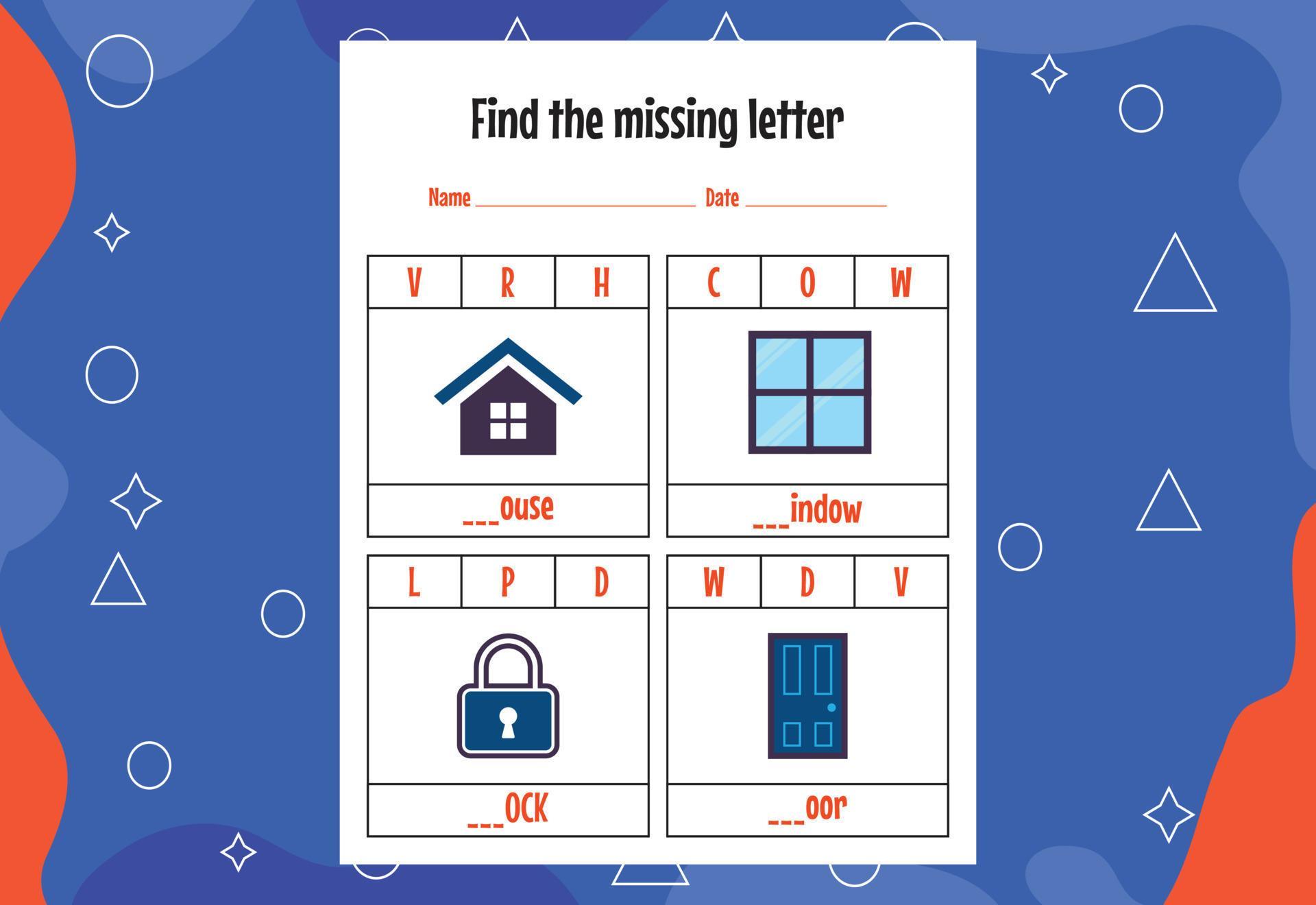 Find the Missing Letters in Our Fun Worksheet