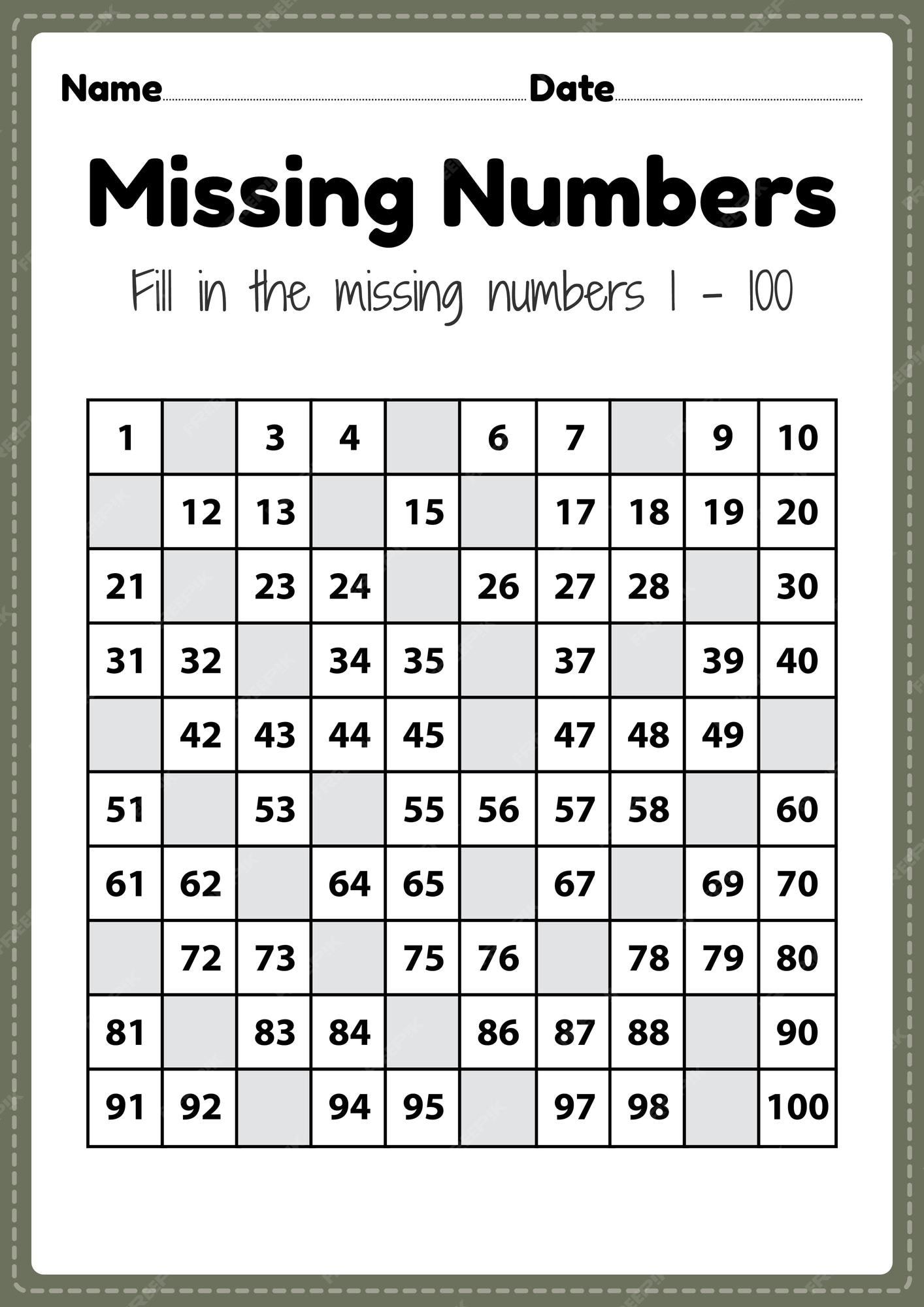 5 Fun Missing Numbers Worksheets for Kindergarten