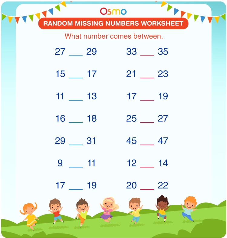 Missing Numbers 1 to 100 Worksheets for Kids