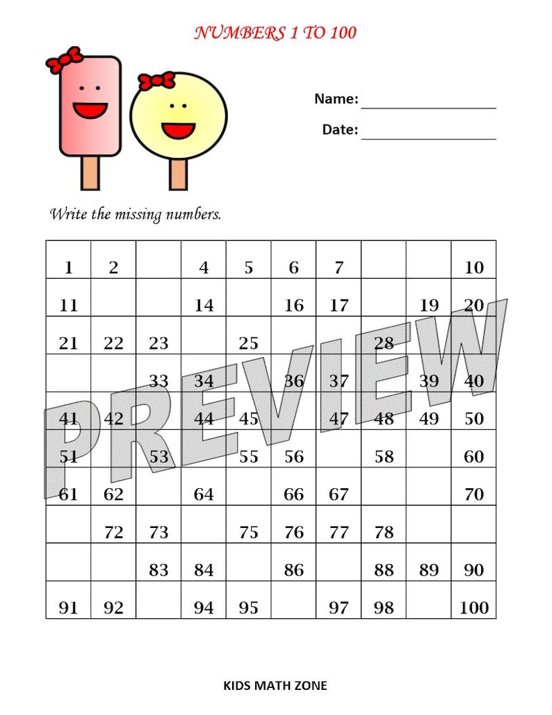 Missing Numbers To 10