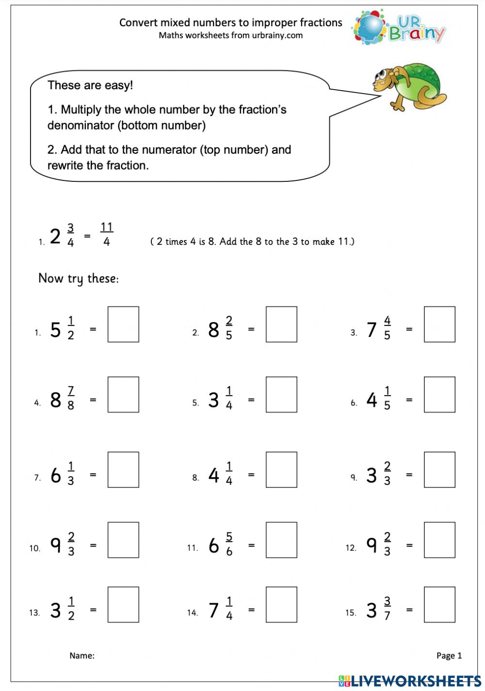 Convert Mixed Numbers to Improper Fractions in 5 Steps