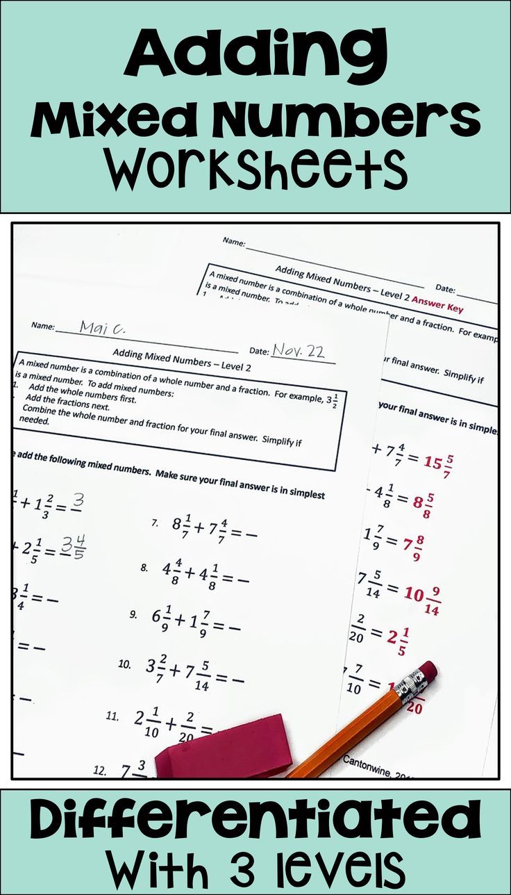 5 Ways to Master Mixed Numbers Worksheets