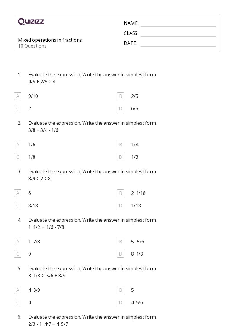 5 Mixed Operations on Fractions You Need to Master