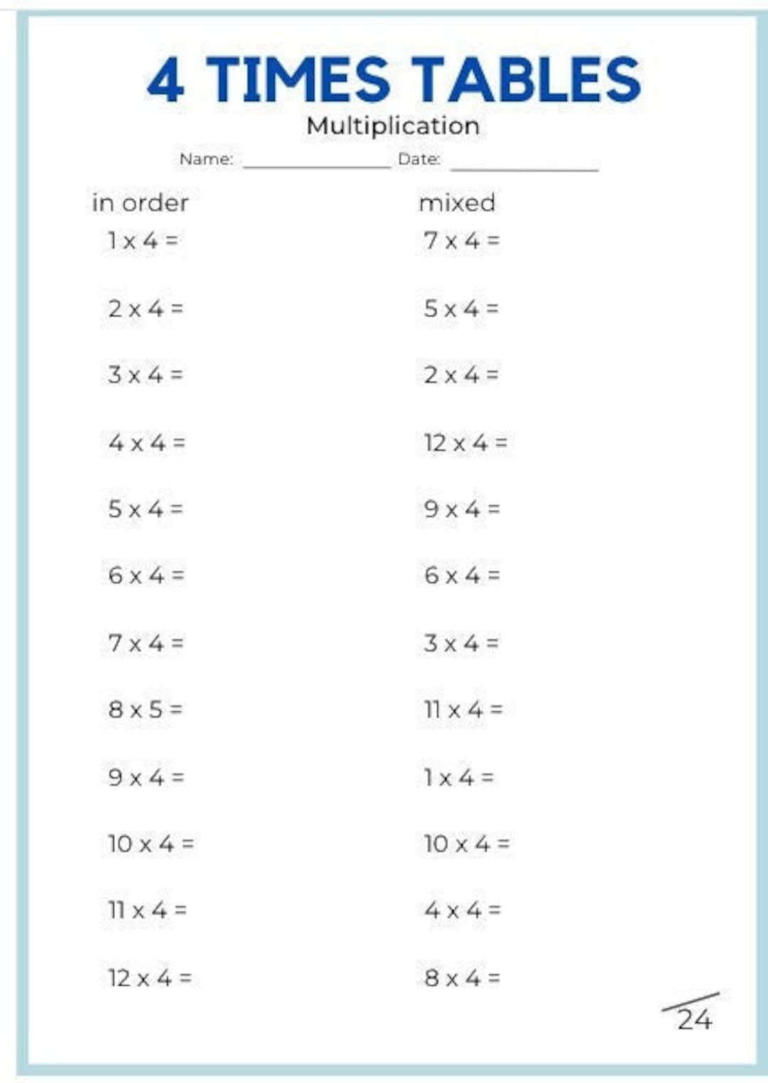 Mixed Times Table Worksheet Live Worksheets Worksheets Library