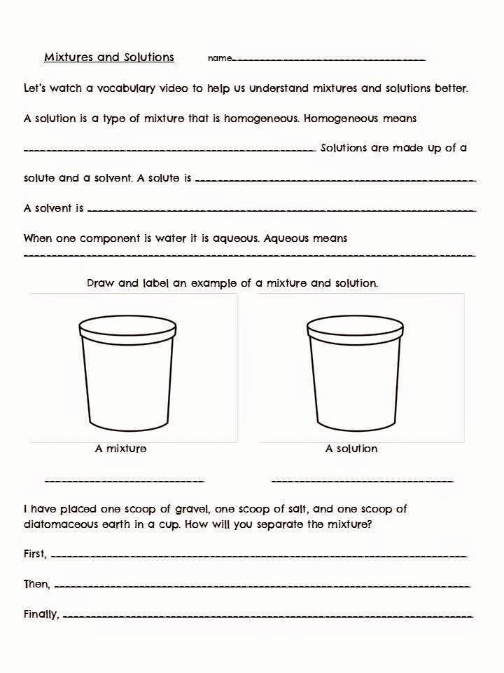 Mixtures And Solutions Worksheet Pdf