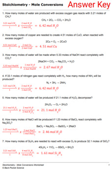 Mole Conversion Worksheet And Answers