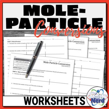 Mole Particle Conversions Worksheets