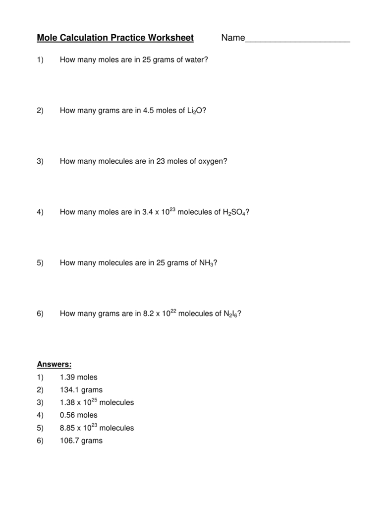 Moles And Molar Mass Worksheet Thekidsworksheet