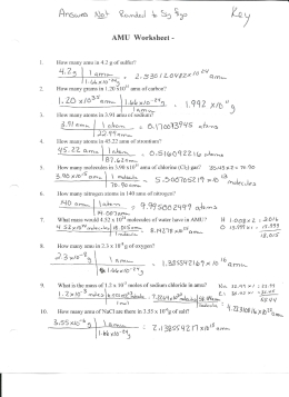 Moles Molecules and Grams Worksheet Answer Key