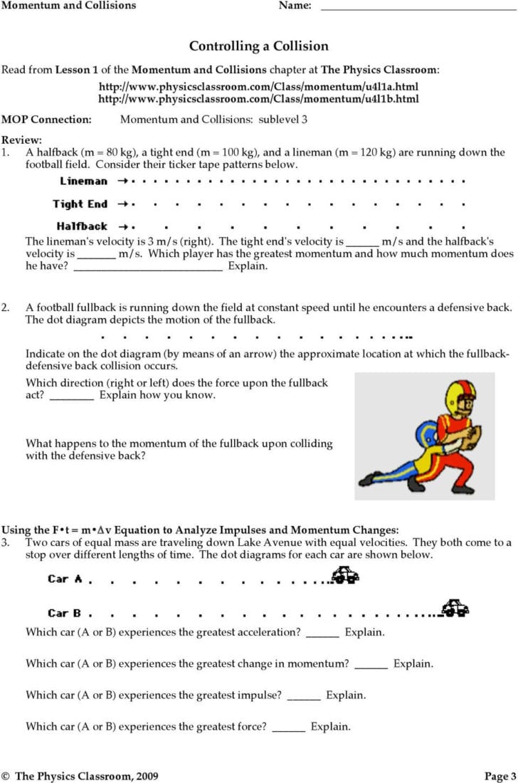 Momentum Worksheet Answer Key for Physics Students