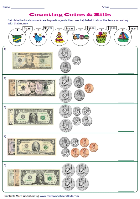 Money Worksheets