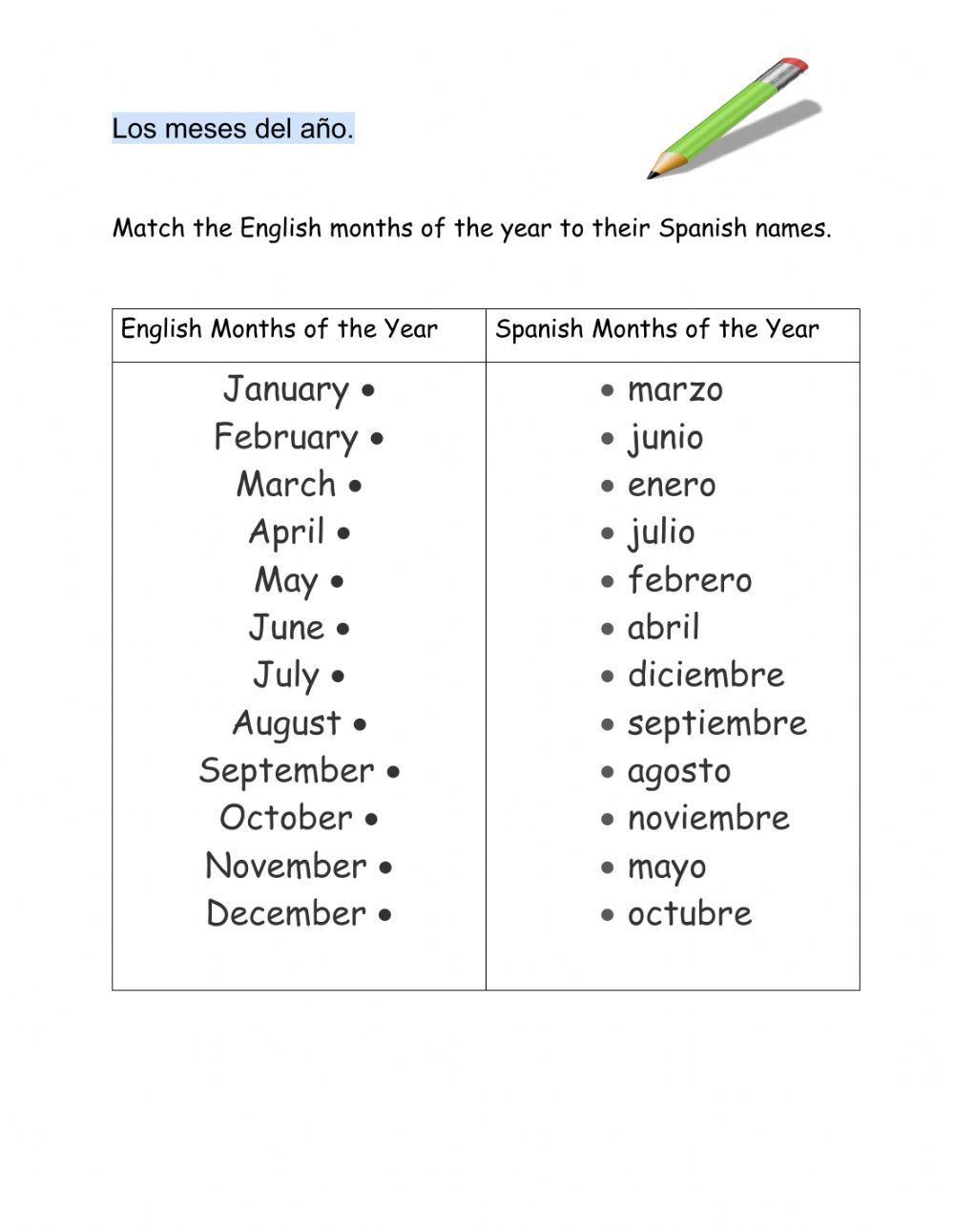 12 Months of the Year in Spanish Made Easy