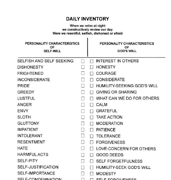 Moral Inventory Worksheet: Reflecting on Your Values and Actions