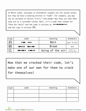 Morse Code Worksheet For Kids