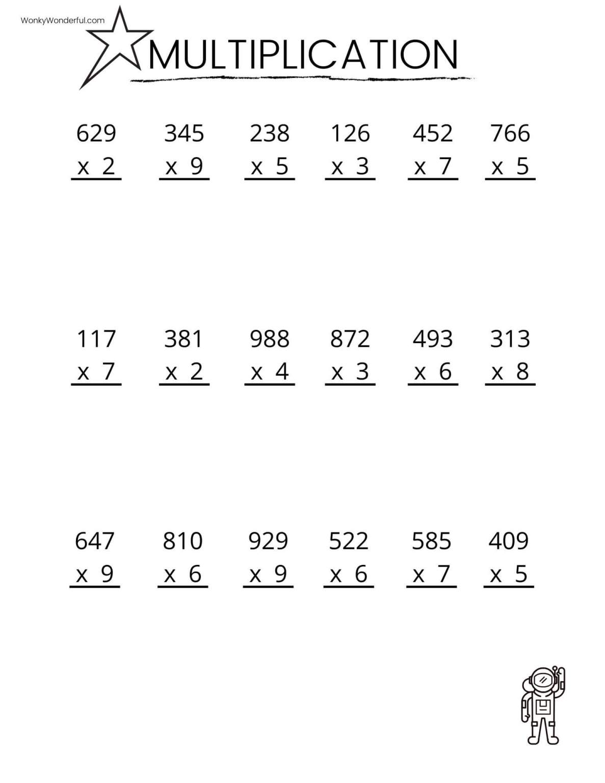 Multi Digit Multiplication Worksheets Math Monks