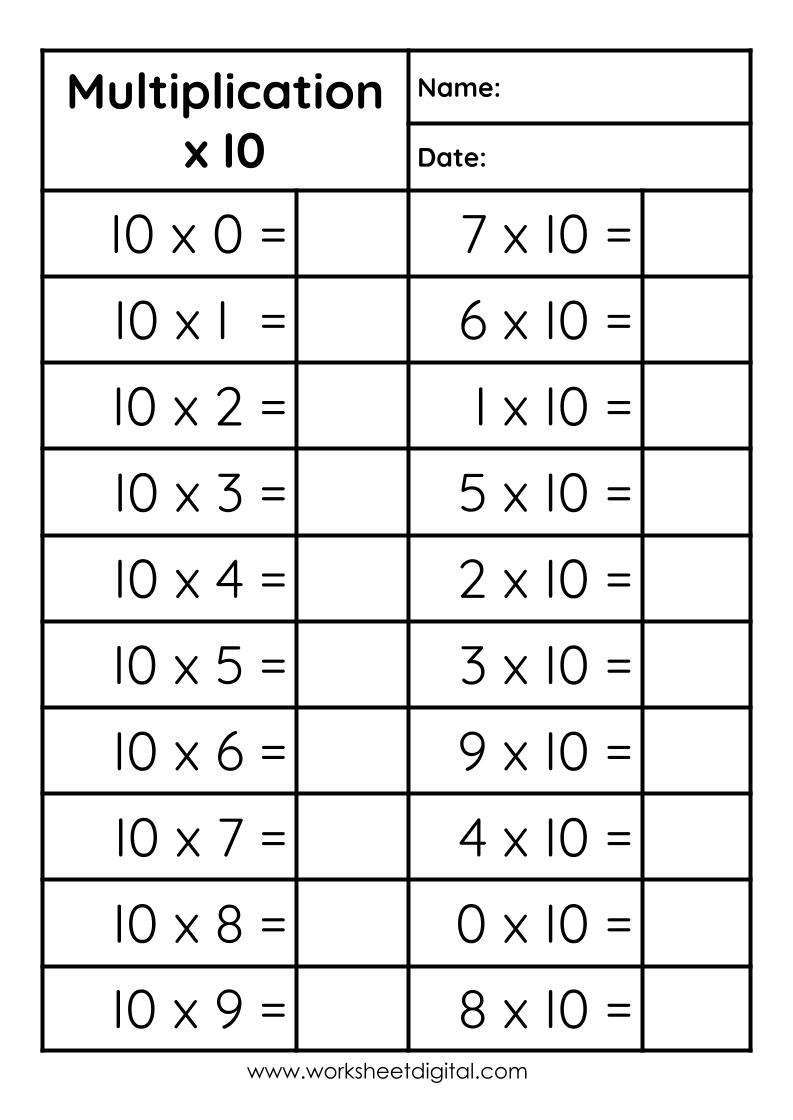 10 Multiplication Exercises for 3rd Grade Mastery