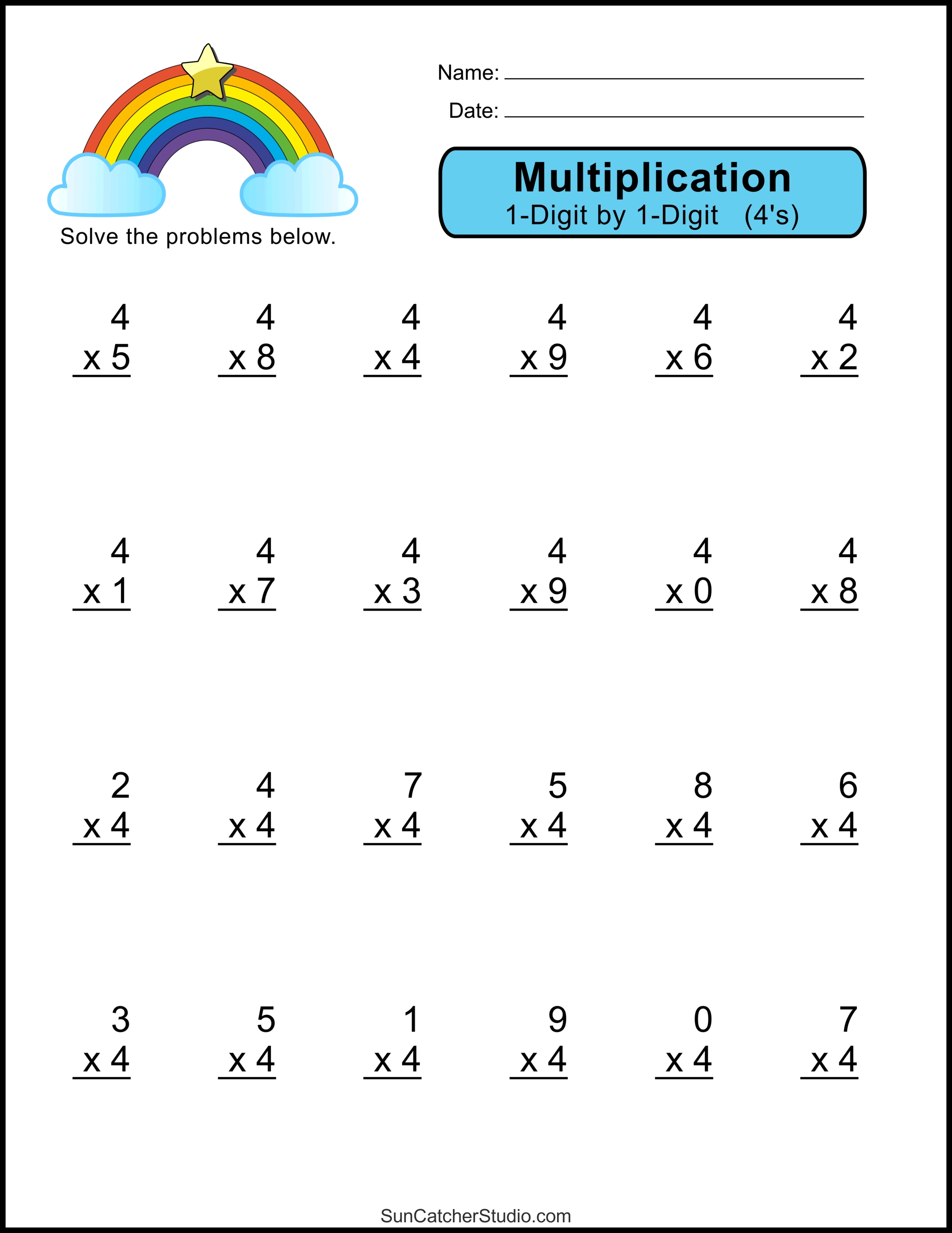 Mastering 4s Times Tables with Fun Multiplication Worksheets