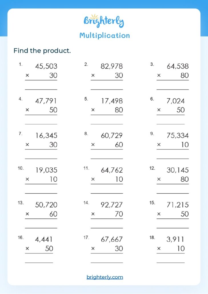 Multiplication And Division Worksheets Grade 5 By Brain