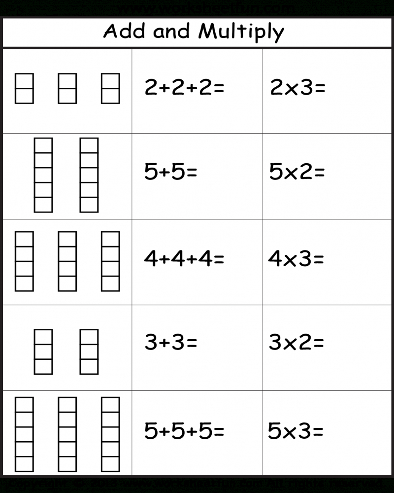 Multiplication As Repeated Addition 2Nd Grade 3Rd Grade Math Worksheet