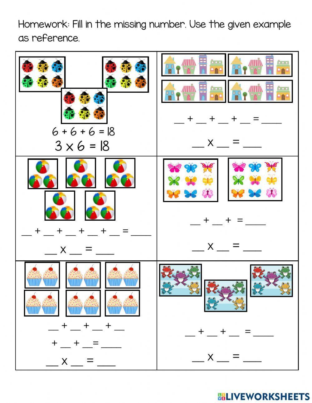 Multiplication As Repeated Addition Worksheet