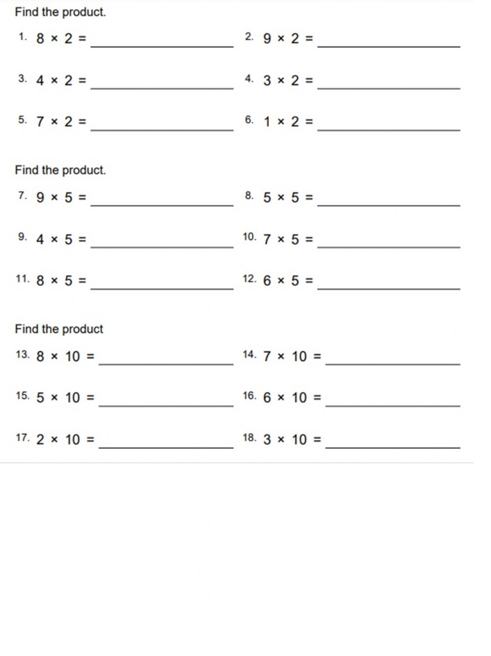 Multiplication By 2 Worksheets Printable Worksheets