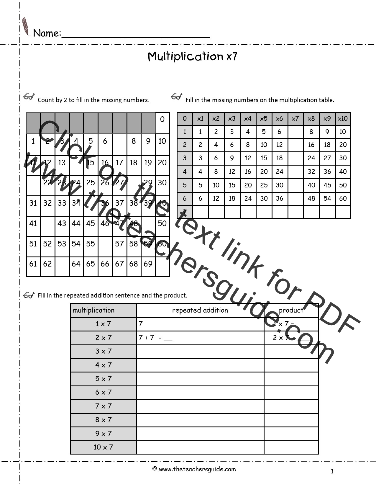 Multiplication Facts Worksheets From The Teacher S Guide