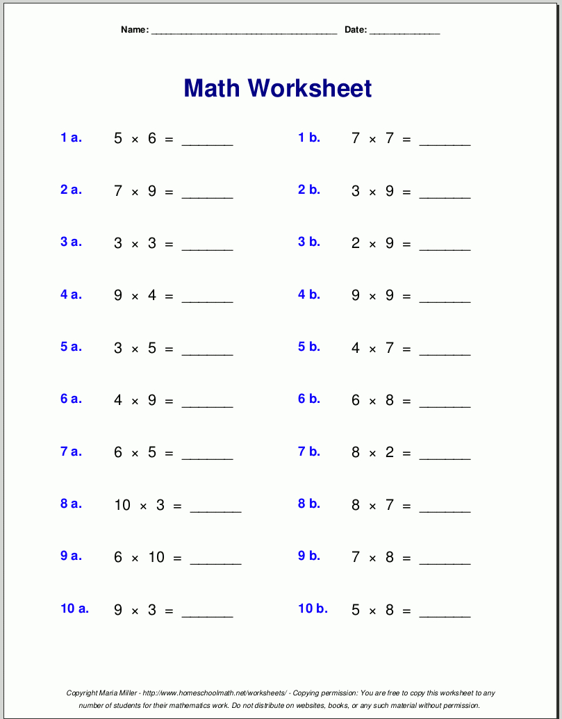 Multiplication Worksheet 4s for Kids Practice Sheets