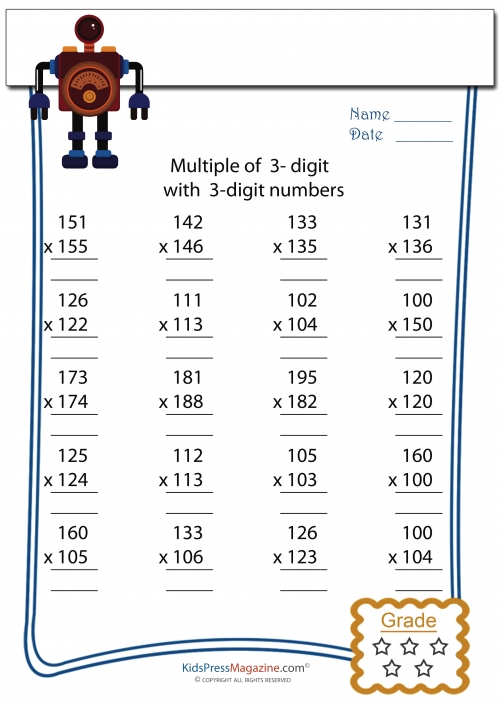 Multiplication Worksheet Pdf