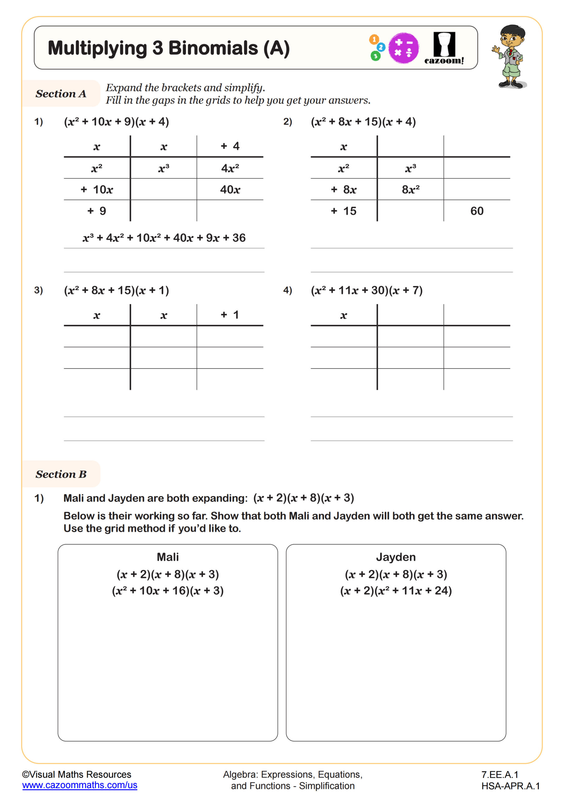 Multiply Binomials Worksheet Pdf