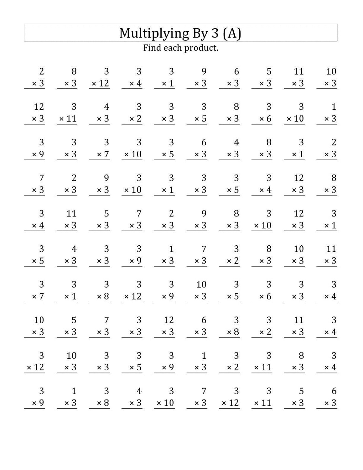 Multiply By 4 Worksheet Pdf