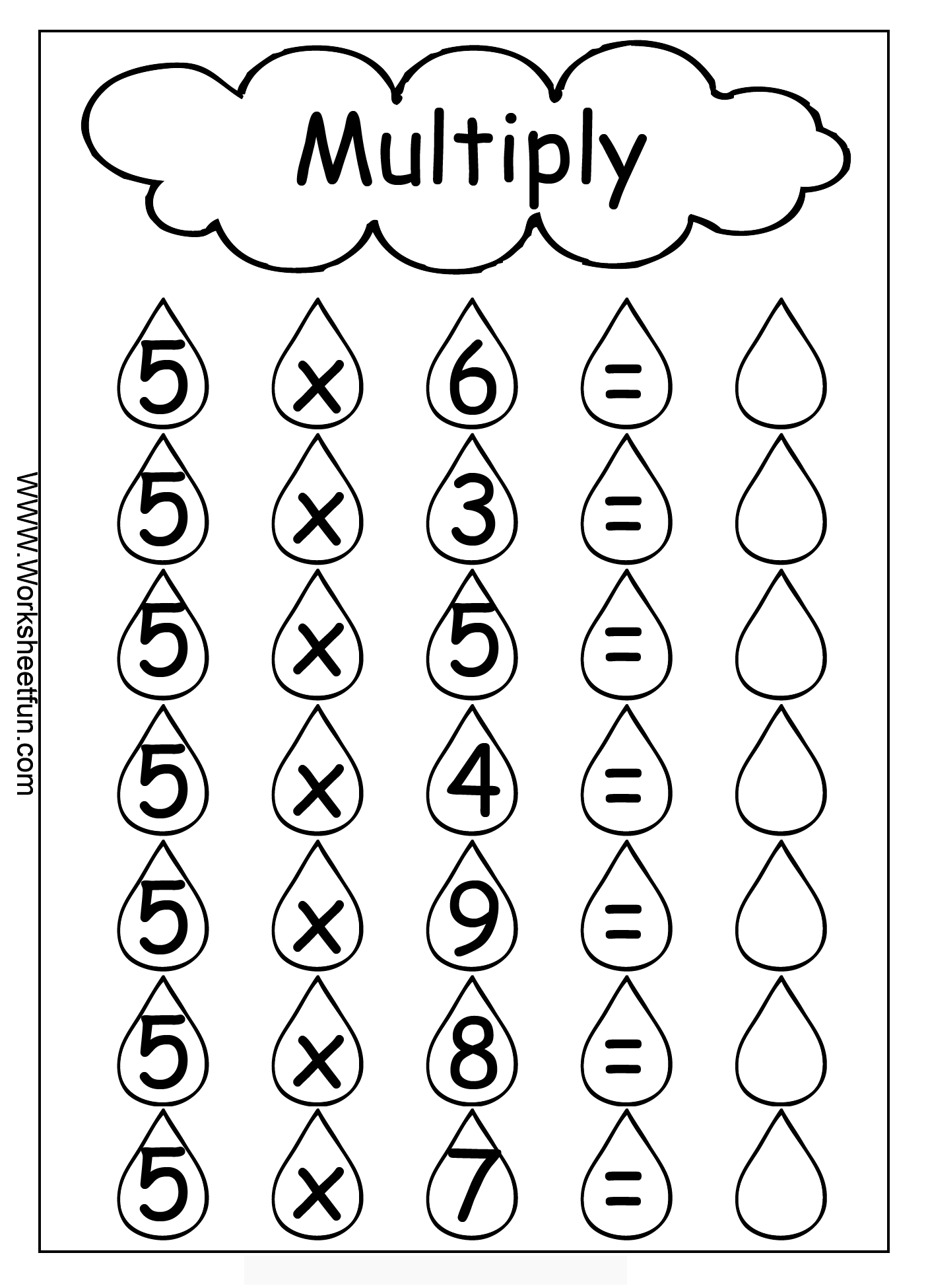 Multiply by 7 Worksheets for Kids