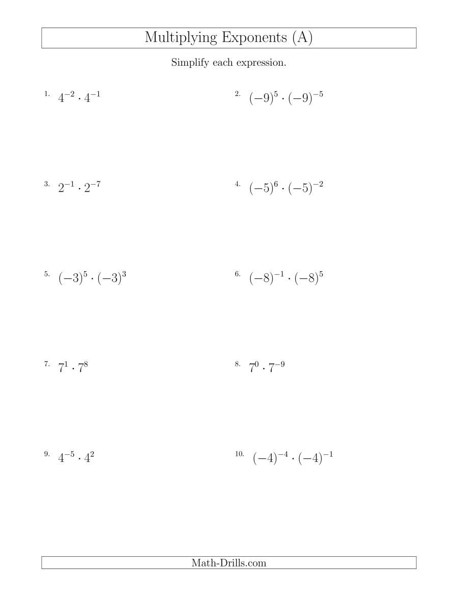 Multiplying and Dividing Exponents Worksheets Made Easy