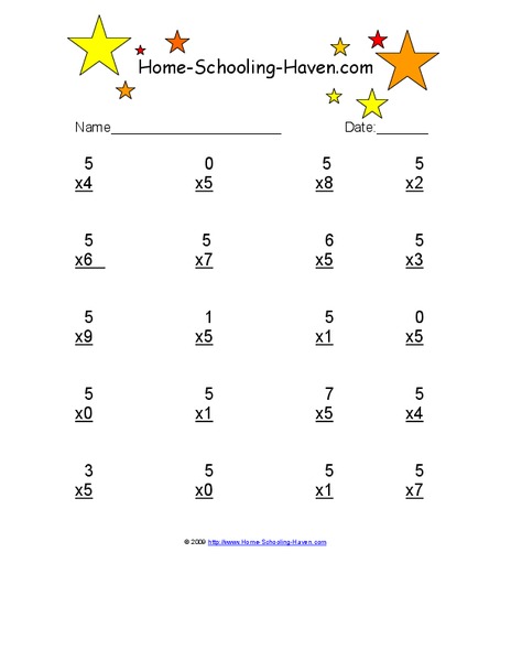 5 Ways to Master Multiplying by 5 Worksheets